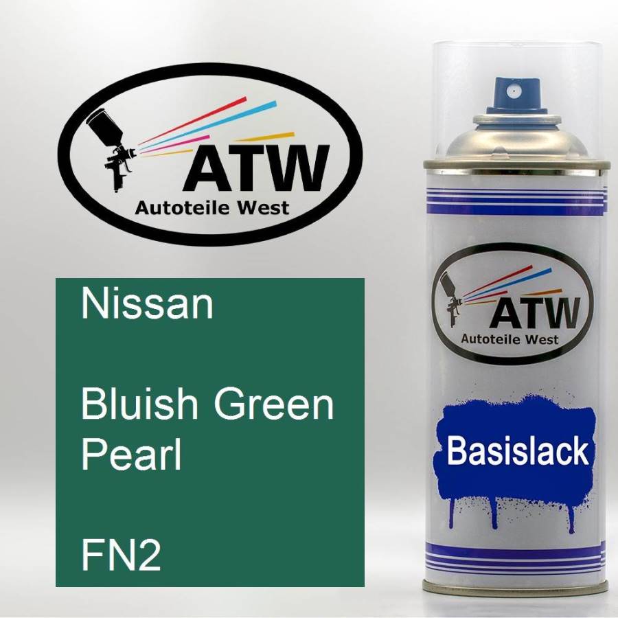 Nissan, Bluish Green Pearl, FN2: 400ml Sprühdose, von ATW Autoteile West.